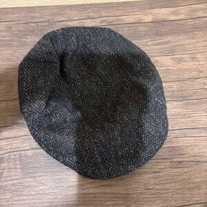 Hanna Hats Donegal 1924 Flat Cap Small Dark Grey Irish Tweed 100% Wool Lined